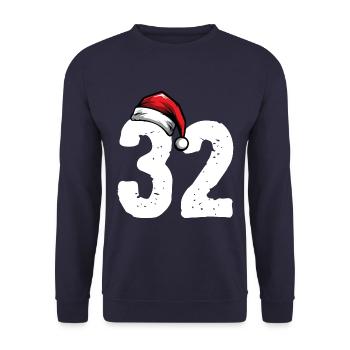 32 Numéro Noël - Sweat-shirt Unisexe - marine - Devant - Alina (178cm) & Michal (187cm)