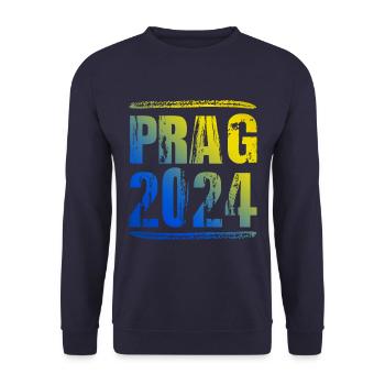 Prag 2024 Bunt Urlaub - Unisex Pullover - Navy - Vorne - Alina (178cm) & Michal (187cm)