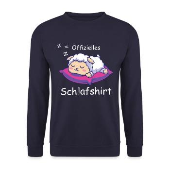 Offizielles Schlafshirt Schaf - Unisex Pullover - Navy - Vorne - Alina (178cm) & Michal (187cm)
