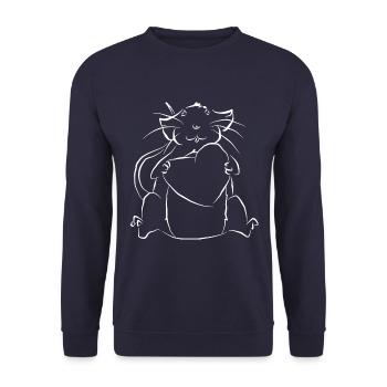 Rat Dumbo Stylized Heart - Unisex Sweatshirt - navy - Front - Alina (178cm) & Michal (187cm)