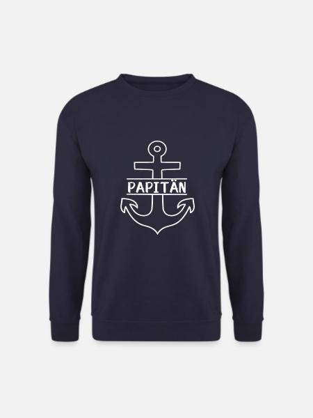 Papitän Papa Papi Vater Kind Sohn Tochter Geburt - Unisex Pullover - Navy