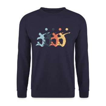 Volleyball (PopArtNo2-Edition) - Sweat-shirt Unisexe - marine - Devant - Alina (178cm) & Michal (187cm)