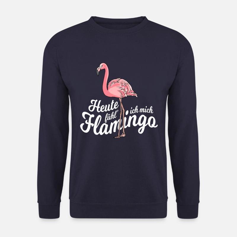 Heute fühl ich mich Flamingo (weiss) - Unisex Pullover - Navy