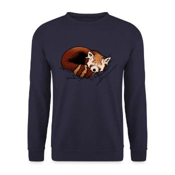 Kleiner Panda - Unisex Pullover - Navy - Vorne - Alina (178cm) & Michal (187cm)