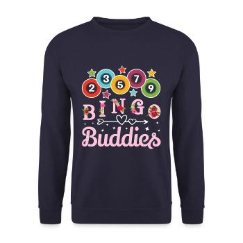 Bingo Buddies Funny Bingo Couple Lucky Game - Unisex Pullover - Navy - Vorne - Alina (178cm) & Michal (187cm)
