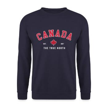 Kanada Der wahre Norden - Unisex Pullover - Navy - Vorne - Alina (178cm) & Michal (187cm)