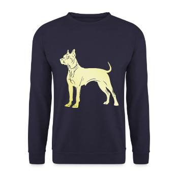 Pit Terrier Dog Silhouette - Unisex Sweatshirt - navy - Front - Alina (178cm) & Michal (187cm)