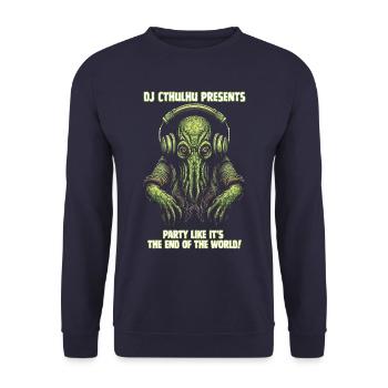 DJ Cthulhu presents - Unisex Sweatshirt - navy - Front - Alina (178cm) & Michal (187cm)