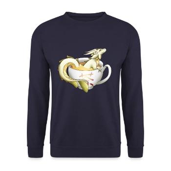 Dragon de thé blanc - Sweat-shirt Unisexe - marine - Devant - Alina (178cm) & Michal (187cm)