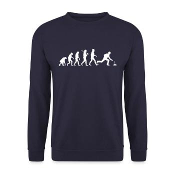 Evolution Männer Eisstockschiessen - Unisex Pullover - Navy - Vorne - Alina (178cm) & Michal (187cm)