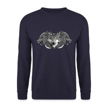 Wolf wolf pack - Unisex Sweatshirt - navy - Front - Alina (178cm) & Michal (187cm)