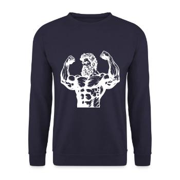 Bodybuilder Muscles Workout Gym - Unisex Sweatshirt - navy - Front - Alina (178cm) & Michal (187cm)