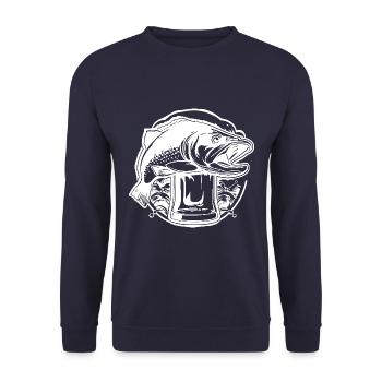 Beer Glass Fishing Beer - Unisex Sweatshirt - navy - Front - Alina (178cm) & Michal (187cm)