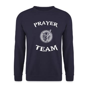 Prier Jésus-Christ Religion Christianisme Dire - Sweat-shirt Unisexe - marine - Devant - Alina (178cm) & Michal (187cm)