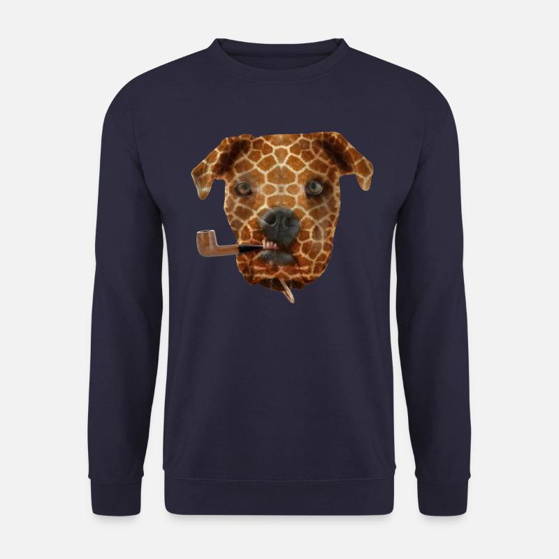 Dog giraffe skin smoking pipe - Unisex Sweatshirt - navy