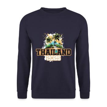 Thailand 2025 Palmen - Unisex Pullover - Navy - Vorne - Alina (178cm) & Michal (187cm)