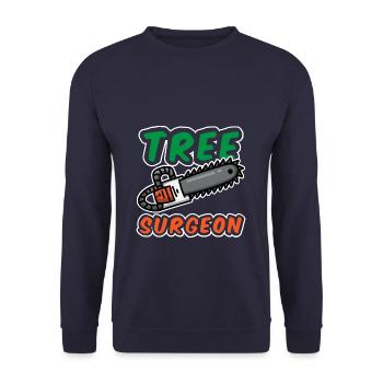 Tree Surgeon Arborist Lumberjack Baumchirurg - Unisex Sweatshirt - navy - Front - Alina (178cm) & Michal (187cm)