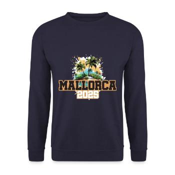 Mallorca 2025 Palm Trees - Unisex Sweatshirt - navy - Front - Alina (178cm) & Michal (187cm)