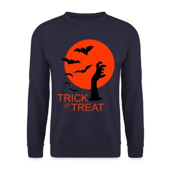 HALLOWEEN HORROR HAND - Unisex Sweatshirt - navy - Front - Alina (178cm) & Michal (187cm)