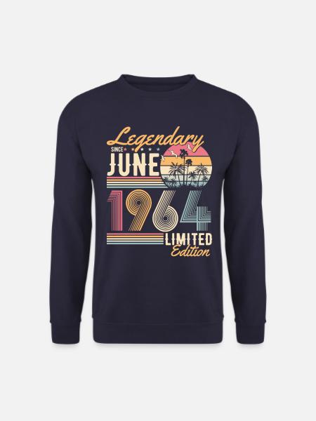 Juni 1964 Jahrgang Geburtstag Vintage Retro - Unisex Pullover - Navy