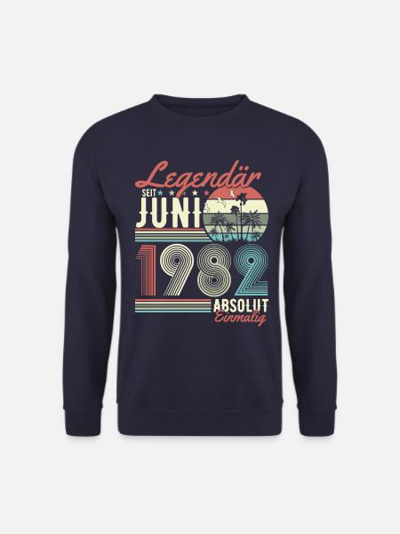 Juni 1982 Jahrgang geboren Geburtstag Geschenk - Unisex Pullover - Navy