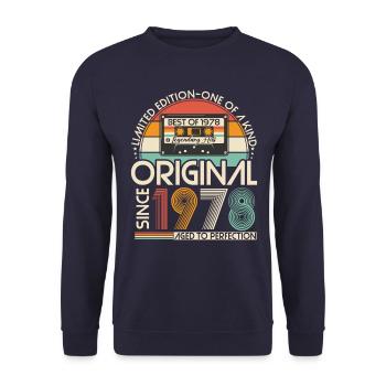 Original 1978 Vintage Vintage Rétro Anniversaire - Sweat-shirt Unisexe - marine - Devant - Alina (178cm) & Michal (187cm)