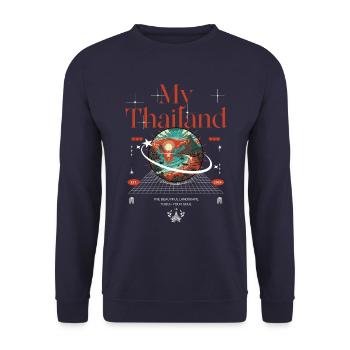 Ma Thaïlande touche ton âme - Sweat-shirt Unisexe - marine - Devant - Alina (178cm) & Michal (187cm)