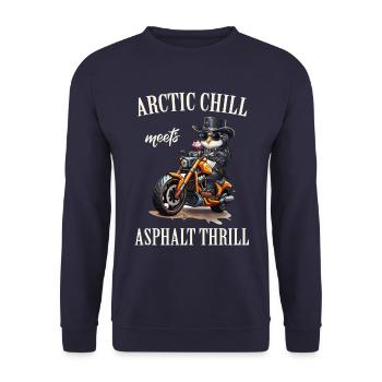 Motorrad, Bike, Biker - Unisex Pullover - Navy - Vorne - Alina (178cm) & Michal (187cm)