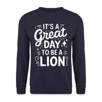 Lion Lion Animal Africa - Unisex Sweatshirt - navy - Front - Alina (178cm) & Michal (187cm)