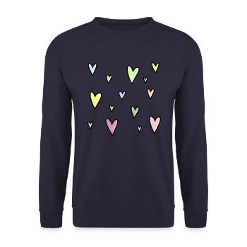 Colorful hearts 💕 - Unisex Sweatshirt - navy - Front - Alina (178cm) & Michal (187cm)