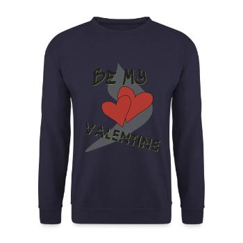 Be my Valentine, Valentinstag kann kommen - Unisex Pullover - Navy - Vorne - Alina (178cm) & Michal (187cm)
