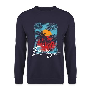 Enjoy the sunset - Unisex Sweatshirt - navy - Front - Alina (178cm) & Michal (187cm)
