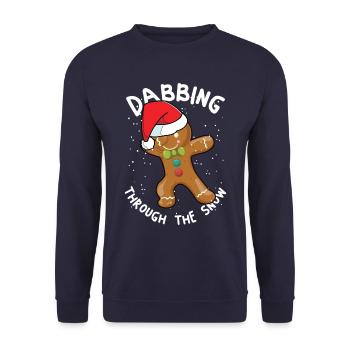 Dabbing Gingerbread - Unisex Sweatshirt - navy - Front - Alina (178cm) & Michal (187cm)