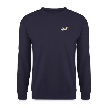 „Respect. Mode mit Haltung.“ - Unisex Pullover - Navy - Vorne - Alina (178cm) & Michal (187cm)