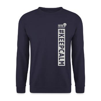 Hashtag #KEEPCALM - Unisex Pullover - Navy - Vorne - Alina (178cm) & Michal (187cm)