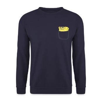 Bob l'Éponge Spongebob Poche Poitrine - Sweat-shirt Unisexe - marine - Devant - Alina (178cm) & Michal (187cm)
