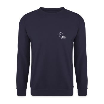 Lune étoiles sapins - Sweat-shirt Unisexe - marine - Devant - Alina (178cm) & Michal (187cm)