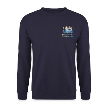 A.C.A.B. All Campervans are beautiful! Campingidee - Unisex Pullover - Navy - Vorne - Alina (178cm) & Michal (187cm)