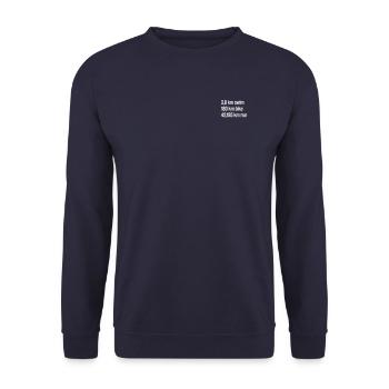 Triathlon long distance lettering - Unisex Sweatshirt - navy - Front - Alina (178cm) & Michal (187cm)