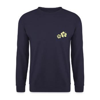 Yellow hibiscus - Unisex Sweatshirt - navy - Front - Alina (178cm) & Michal (187cm)