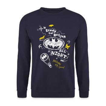 Batman Ready For Action - Unisex Sweatshirt - navy - Front - Alina (178cm) & Michal (187cm)