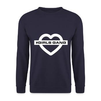 Filles Gang Filles Équipe Coeur Amour - Sweat-shirt Unisexe - marine - Devant - Alina (178cm) & Michal (187cm)