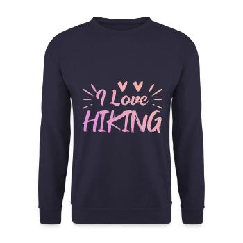 I love hiking - Unisex Sweatshirt - navy - Front - Alina (178cm) & Michal (187cm)