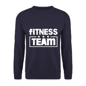 Fitness Team Gym Workout Bunt - Unisex Pullover - Navy - Vorne - Alina (178cm) & Michal (187cm)