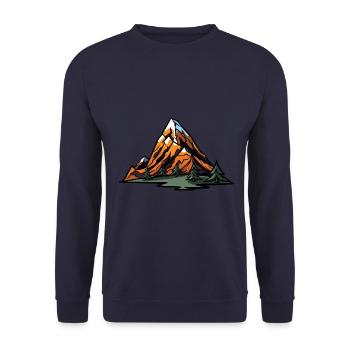 Mountains Landscape Symbol - Unisex Sweatshirt - navy - Front - Alina (178cm) & Michal (187cm)