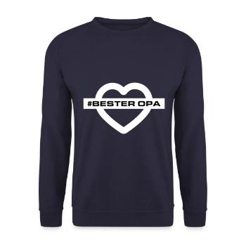 Bester Opa Herzen Liebe - Unisex Pullover - Navy - Vorne - Alina (178cm) & Michal (187cm)