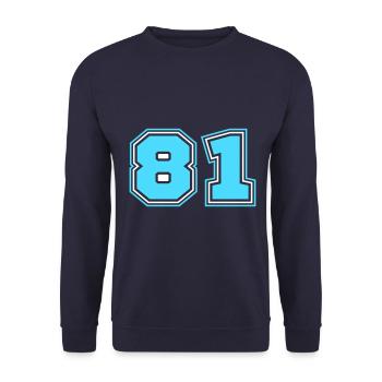 Numéro 81 - Sweat-shirt Unisexe - marine - Devant - Alina (178cm) & Michal (187cm)