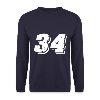 34 Zahl Symbol - Unisex Pullover - Navy - Vorne - Alina (178cm) & Michal (187cm)