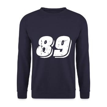 89 Number Symbol - Unisex Sweatshirt - navy - Front - Alina (178cm) & Michal (187cm)