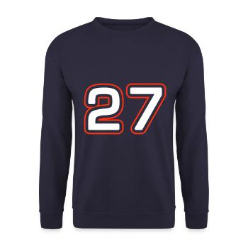 27 Zahl symbol - Unisex Pullover - Navy - Vorne - Alina (178cm) & Michal (187cm)